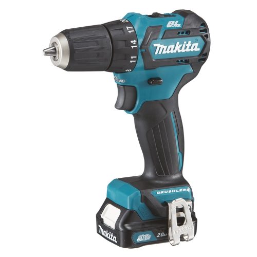 Trapano avvitatore 12Vmax con BL Motor ad alte prestazioni dal design ultra compatto con mandrino autoserrante Ø max 10mm e Impugnatura ergonomica soft-grip. Due velocità meccaniche, velocità variabile e regolazione della frizione in 20 posizioni. Fornito con: 2 batterie 2,0 Ah BL1021B, caricabatterie 30’, valigetta MAKPAC tipo 1 (821549-5).