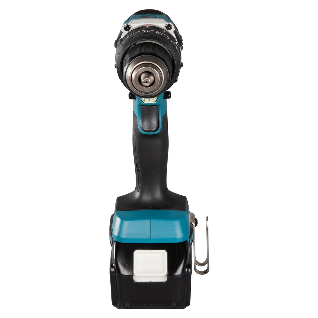DHP484RT3J – Trapano Avvitatore a Percussione LXT a Batteria Trapano avvitatore c/percussione 18V 13 mm - 54 Nm – BL Trapano avvitatore a percussione 18V efficiente dotato di motore senza spazzole per applicazioni di avvitatura e foratura con o senza l'utilizzo della percussione. Possibilità di impostare due livelli di potenza. Coppia di serraggio massima 54 Nm. Uno strumento versatile per installatori, costruttori e personale di manutenzione. Luce LED integrata. Fornito con 3 batterie 5,0 Ah BL1850B, caricabatterie rapido 45' DC18RC, valigetta MAKPAC tipo 2 (821550-0).