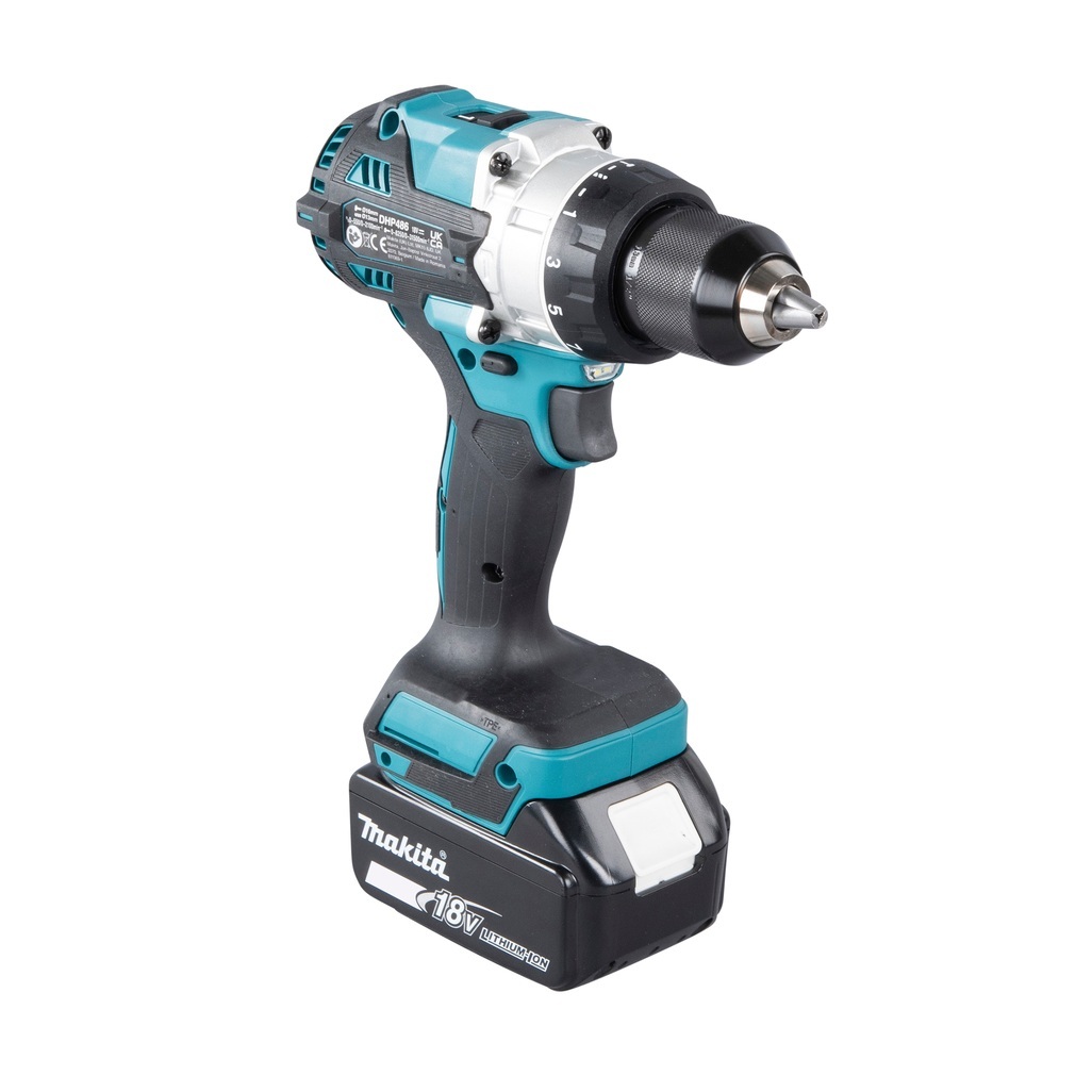 DHP486RTJ – Trapano Avvitatore a Percussione LXT a Batteria Trapano avvitatore c/percussione 18V 13 mm - 130Nm – BL Trapano avvitatore con percussione LXT® 18V efficiente dotato di motore senza spazzole per applicazioni di avvitatura e foratura con o senza l'utilizzo della percussione. Possibilità di impostare due livelli di potenza. Coppia di serraggio massima 130 / 65 Nm. Uno strumento versatile per installatori, costruttori e personale di manutenzione. Luce LED integrata. Fornito con due batterie da 5,0 Ah e caricabatterie. fornito con valigetta MAKPAC.