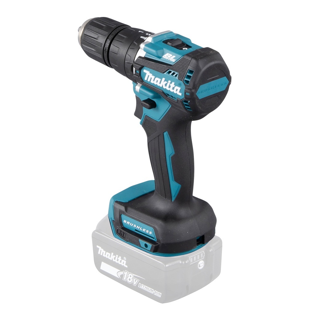 DHP487ZJ – Trapano Avvitatore a Percussione LXT a Batteria Trapano avvitatore c/percussione 18V 13 mm - 40Nm – BL Un trapano avvitatore con percussione LXT® 18V efficiente con motore senza spazzole per applicazioni di avvitatura e foratura con o senza l'utilizzo di percussione. Possibilità di impostare due livelli di potenza. Coppia di serraggio massima 40 Nm. Uno strumento versatile per installatori, costruttori e personale di manutenzione. Luce LED integrata. Fornito senza batterie e caricabatterie. fornito con valigetta MAKPAC.