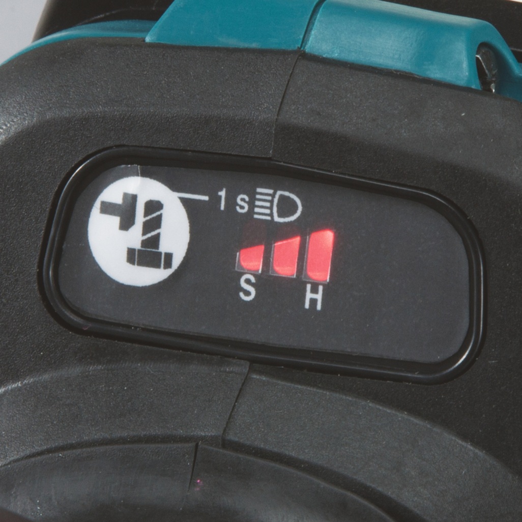 Chiave a impulsi dotata di motore brushless e ad alta coppia di serraggio con tre regolazioni di velocità per lavori gravosi. Potente chiave a impulsi con attacco da 1/2" dotata di motore brushless, con coppia di serraggio massima fino a 1.200 Nm ideale per applicazioni che richiedono un'elevata coppia di serraggio. Fornita con due batterie da 5,0 Ah e caricabatterie. Fornita con valigetta MAKPAC.
