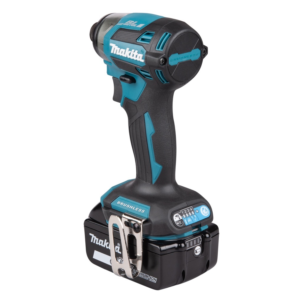 Avvitatore a impulsi 18V 1/4" 180Nm - BL Avvitatore ad impulsi DTD173RTJ LXT® 18V compatto e leggero con attacco 1/4" e motore brushless per alte prestazioni. Compatto e leggero di facile utilizzo con coppia di serraggio max di 180 Nm, adatto per un serraggio veloce. Illuminazione ad anello per ridurre le ombre sul punto di lavoro. Fornito con due batterie 5,0 Ah e caricabatterie. Fornito con valigetta MAKPAC.