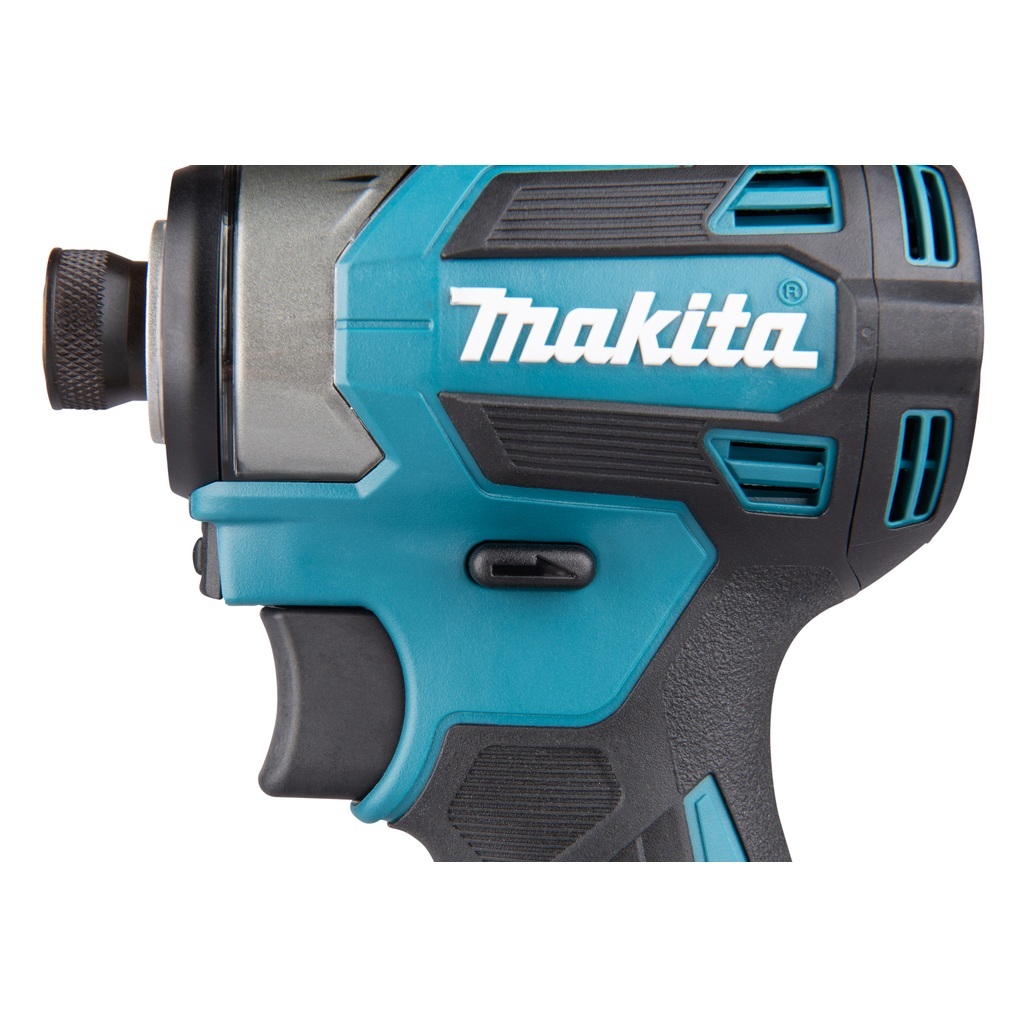 Avvitatore a impulsi 18V 1/4" 180Nm - BL Avvitatore ad impulsi DTD173RTJ LXT® 18V compatto e leggero con attacco 1/4" e motore brushless per alte prestazioni. Compatto e leggero di facile utilizzo con coppia di serraggio max di 180 Nm, adatto per un serraggio veloce. Illuminazione ad anello per ridurre le ombre sul punto di lavoro. Fornito con due batterie 5,0 Ah e caricabatterie. Fornito con valigetta MAKPAC.