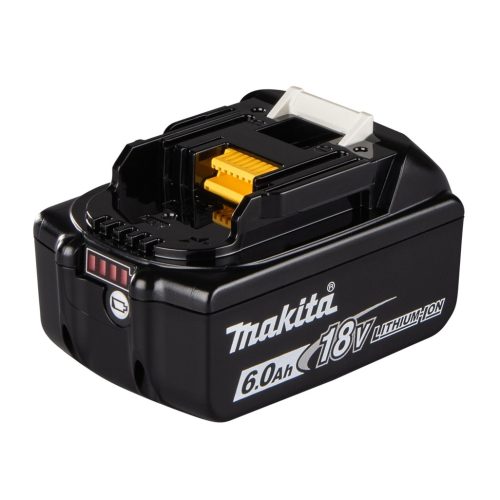 Batteria per utensili Li-ion LXT® da 18V.Batteria agli ioni di litio con capacità di 6,0 Ah e indicatore del livello di carica. Batteria potente per uso generale per utensili Makita LXT® da 18V. Ideale per utensili ad alto consumo energetico. Tempo di ricarica circa 55 minuti con caricabatterie rapido.