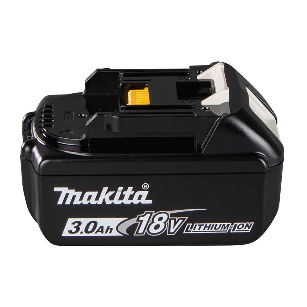 Batteria per utensili Li-ion 18V LXT® Batteria agli ioni di litio da 3,0 Ah con indicatore del livello di carica. Batteria potente per uso generale per utensili Makita LXT® da 18V. Tempo di ricarica ca. 24 minuti con un caricabatterie rapido.