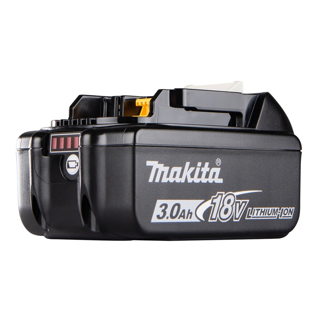 Batteria per utensili Li-ion 18V LXT® Batteria agli ioni di litio da 3,0 Ah con indicatore del livello di carica. Batteria potente per uso generale per utensili Makita LXT® da 18V. Tempo di ricarica ca. 24 minuti con un caricabatterie rapido.