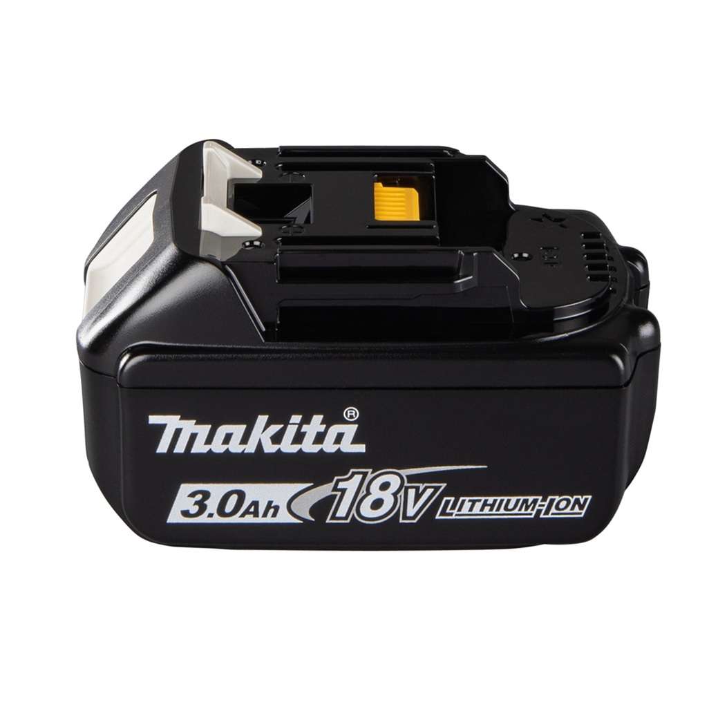 Batteria per utensili Li-ion 18V LXT® Batteria agli ioni di litio da 3,0 Ah con indicatore del livello di carica. Batteria potente per uso generale per utensili Makita LXT® da 18V. Tempo di ricarica ca. 24 minuti con un caricabatterie rapido.