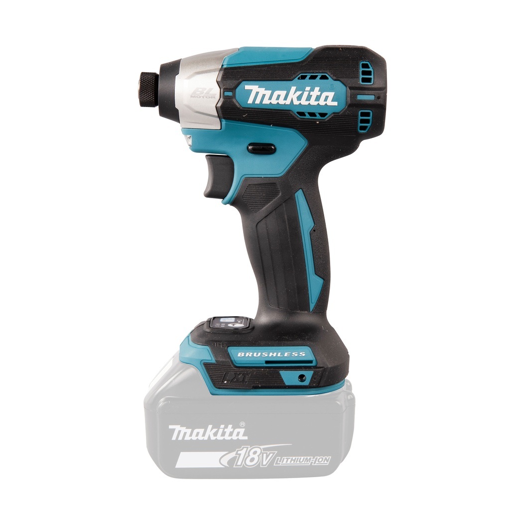 Avvitatore ad impulsi 18V 1/4" 140Nm - BL Avvitatore ad impulsi DTD157ZJ LXT® 18V compatto e leggero con una chiave esagonale con attacco da 1/4" e motore brushless ad alte prestazioni. Compatto con una coppia di serraggio massima di 140 Nm. Funzionamento in 3 modalità: A (Assistita) / Hard / Soft per molteplici applicazioni. Pratica luce a LED per illuminare la zona di lavoro. Fornito senza batterie e caricabatterie. Fornito con valigetta MAKPAC.