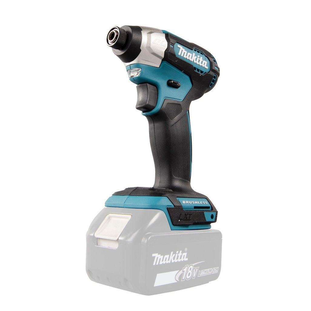 Avvitatore ad impulsi 18V 1/4" 140Nm - BL Avvitatore ad impulsi DTD157ZJ LXT® 18V compatto e leggero con una chiave esagonale con attacco da 1/4" e motore brushless ad alte prestazioni. Compatto con una coppia di serraggio massima di 140 Nm. Funzionamento in 3 modalità: A (Assistita) / Hard / Soft per molteplici applicazioni. Pratica luce a LED per illuminare la zona di lavoro. Fornito senza batterie e caricabatterie. Fornito con valigetta MAKPAC.