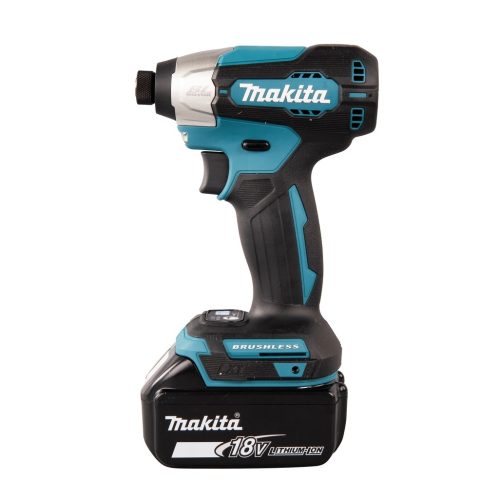 Avvitatore ad impulsi 18V 1/4" 140Nm - BL Avvitatore ad impulsi DTD157RTJ LXT® 18V compatto e leggero con una chiave esagonale con attacco da 1/4" e motore brushless ad alte prestazioni. Compatto con una coppia di serraggio massima di 140 Nm. Funzionamento in 3 modalità: A (Assistita) / Hard / Soft per molteplici applicazioni. Pratica luce a LED per illuminare la zona di lavoro. Fornito con due batterie 5,0 Ah e caricabatterie. Fornito con valigetta MAKPAC.