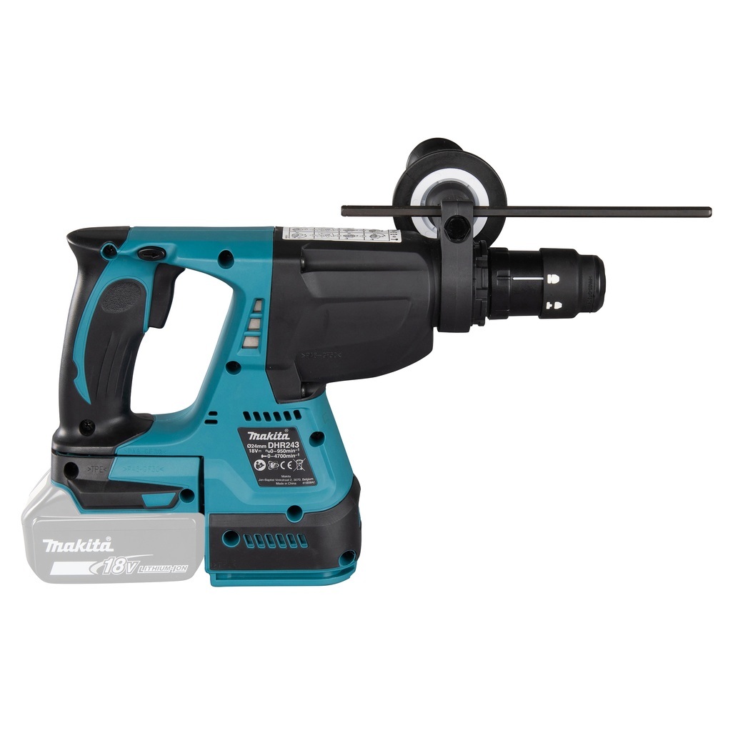 Tassellatore 18V SDS-Plus 24 mm BL - 3 funz - Corpo macchina Tassellatore 18V dotato di motore brushless per alte prestazioni con mandrino ad innesto rapido per punte SDS-Plus. Energia d'urto di 2,0 J. 3 funzioni: rotazione, percussione, rotazione + percussione. La possibilità di funzione reverse di semplice azionamento permette di utilizzare la macchina in entrambi i sensi nella foratura. Orientamento scalpello in 40 angolazioni. E' presente un sistema attivo di aspirazione delle polveri integrato, per mantenere pulita l'area di lavoro e salvaguardare la salute dell'operatore. La batteria è collegata all'utensile tramite un supporto in gomma per diminuire le vibrazioni durante l'utilizzo. Il sistema XPT permette l'utilizzo in presenza di polvere e gocce d'acqua. Fornito senza batterie e caricabatterie.