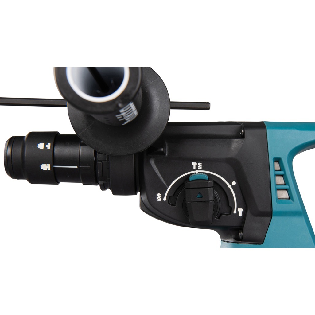 Tassellatore 18V SDS-Plus 24 mm BL - 3 funz - Corpo macchina Tassellatore 18V dotato di motore brushless per alte prestazioni con mandrino ad innesto rapido per punte SDS-Plus. Energia d'urto di 2,0 J. 3 funzioni: rotazione, percussione, rotazione + percussione. La possibilità di funzione reverse di semplice azionamento permette di utilizzare la macchina in entrambi i sensi nella foratura. Orientamento scalpello in 40 angolazioni. E' presente un sistema attivo di aspirazione delle polveri integrato, per mantenere pulita l'area di lavoro e salvaguardare la salute dell'operatore. La batteria è collegata all'utensile tramite un supporto in gomma per diminuire le vibrazioni durante l'utilizzo. Il sistema XPT permette l'utilizzo in presenza di polvere e gocce d'acqua. Fornito senza batterie e caricabatterie.