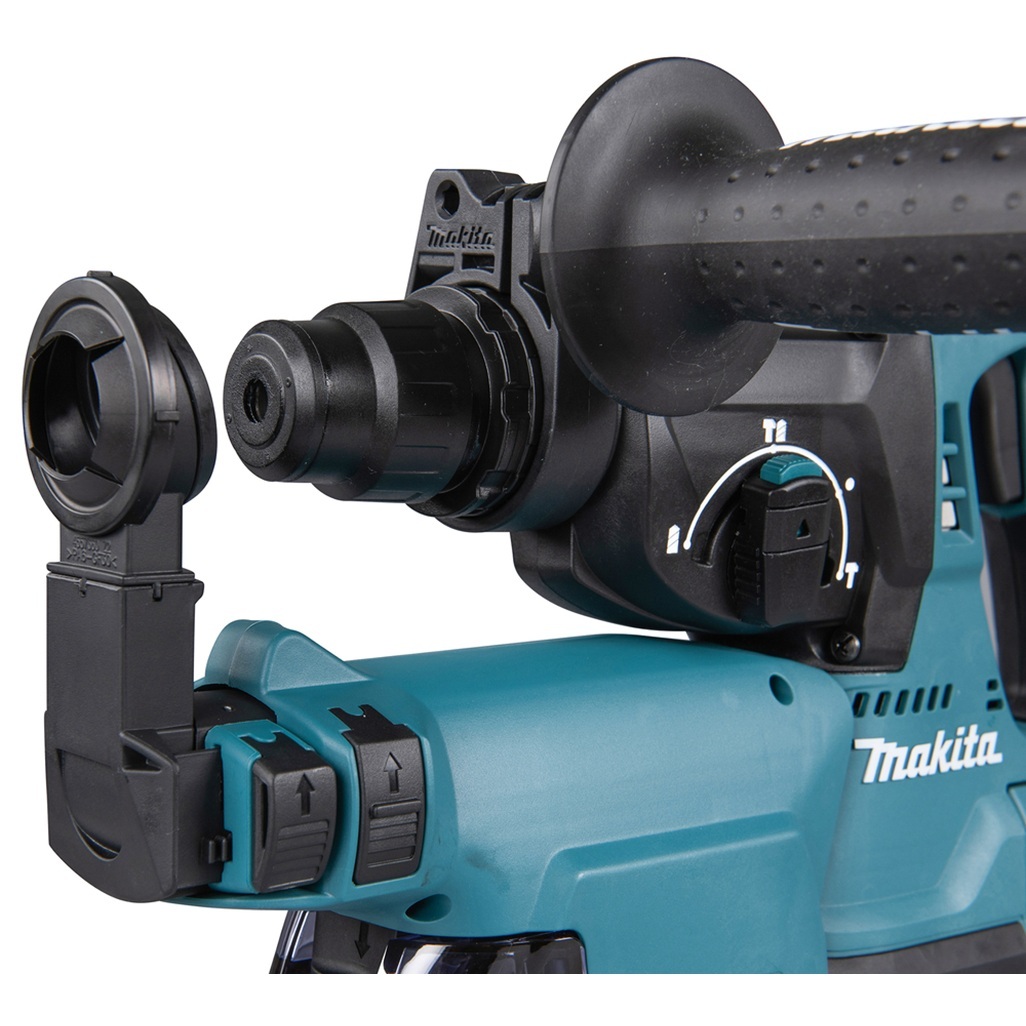 18V • SDS-Plus compatibile • 24mm • 2,0 J Tassellatore 18V SDS-Plus compatibile 24 mm - 3 Funz Tassellatore 18V dotato di motore brushless per alte prestazioni con portapunte ad innesto rapido per punte SDS-Plus compatibili. Energia d'urto di 2,0 J. 3 funzioni: rotazione, percussione, rotazione + percussione. La possibilità di funzione reverse di semplice azionamento permette di utilizzare la macchina in entrambi i sensi nella foratura. Orientamento scalpello in 40 angolazioni. La batteria è collegata all'utensile tramite un supporto in gomma per diminuire le vibrazioni durante l'utilizzo. Il sistema XPT permette l'utilizzo in presenza di polvere e gocce d'acqua. Fornito con 2 batterie da 5,0Ah BL1850B, caricabatterie rapido 45' DC18RC, valigetta makpac tipo 4 (821552-6). Accessori in dotazione: impugnatura laterale, asta di profondità, mandrino a sgancio rapido.