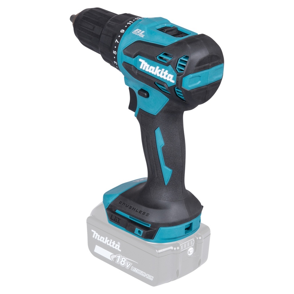 18V • 65Nm • 0-500/0–1.900 g/min Trapano avvitatore c/ percussione 18V 13 mm - 65Nm Trapano avvitatore con percussione 18V efficiente dotato di motore brushless per applicazioni di avvitatura e foratura con o senza l'utilizzo della percussione. Possibilità di impostare due livelli di potenza. Coppia di serraggio massima 65 Nm. Uno strumento versatile per installatori, costruttori e personale di manutenzione. Luce LED integrata. Fornito senza batterie e caricabatterie.